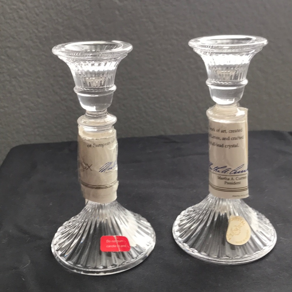 Lenox lead crystal candle holders